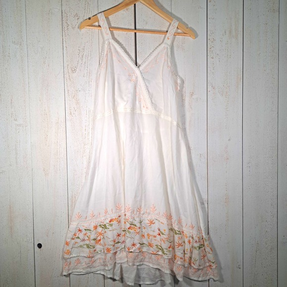raya sun Dresses & Skirts - Raya Sun Cottagecore Coastal Grandmother Embroidered Midi Sundress Smocked XL